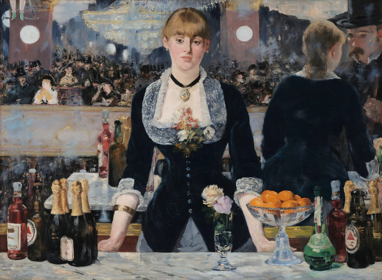 Un bar aux Folies-Bergère d’Édouard Manet, avec la serveuse devant un grand miroir